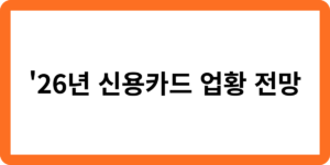 26년 신용카드 업황 전망